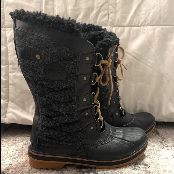 Sorel Tofino II WP Waterproof Boot Black Size 9 Women's Insulated EUC No Insole
